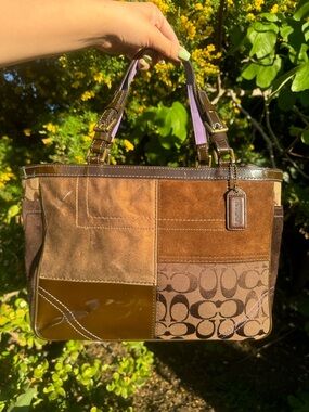 Coach Y2K Patchwork Brown Tote bag